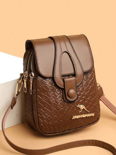 Woven Embossed Versatile Women's Shoulder Crossbody Bag, Lightweight Casual Fashionable Commuter And Multi-Purpose Wallet, Suitable As Gift