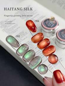 annies 5ml Haitang Silk Series Cat Eye Gel 8 Colors Begonia Satin Texture High Shine, Easy To Apply Professional Nail Art Gel For All Seasons 1pc/8pcs - Nhiều màu - Xem 4