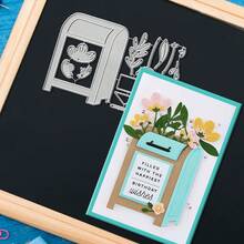 Creative Mailbox And Flower Dies, DIY Scrapbooking Album And Embossing Stencil, Greeting Card Making Tool, Card Paper Cutting Crafts ,Gift Card Making Template Die Cuts. - Silver - View 4