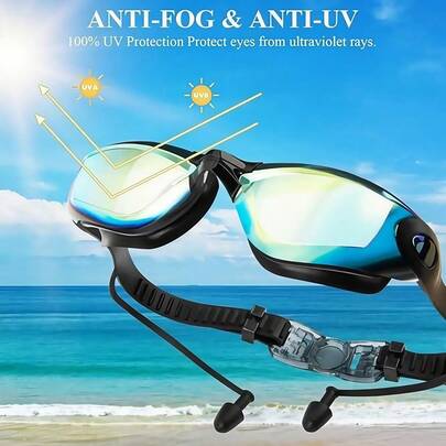 High Definition Swimming Goggles Adult Fashion Universal Silicone Waterproof Anti-Fog Electroplating Swimming New Style