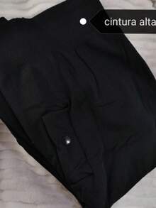 Men's Thermal Flannel Tights With Front Button, Lined, Warm, Footless, Winter - Black - View 6