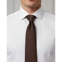 top ties Brown Plain Matte Semi-Slim Tie For Best Man - Rỉ Nâu - Xem 2