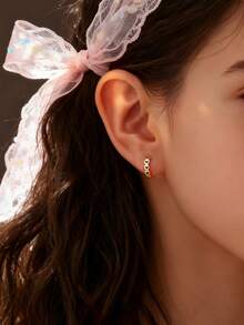 Artepollo 1 pieza Pendientes de aro con forma de corazón de plata esterlina 925 hipoalergénicos para niños, diseño hueco, minimalista y lindo, empaquetado en caja de regalo, elegante y refinado, adecuado para uso diario o festivales, regalo para niñas, amigos, vuelta al colegio, Navidad - Unitalla - Ver 2