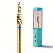 1pc Cuticle Clean Nail Drill Bit 3/32'', Professional Safety Carbide Under Nail Cleaner Nail Bit For Cuticle Dead Skin Nail Prepare, Two Way Rotate, Manicure Nail Salon Supply - Blue - View 1