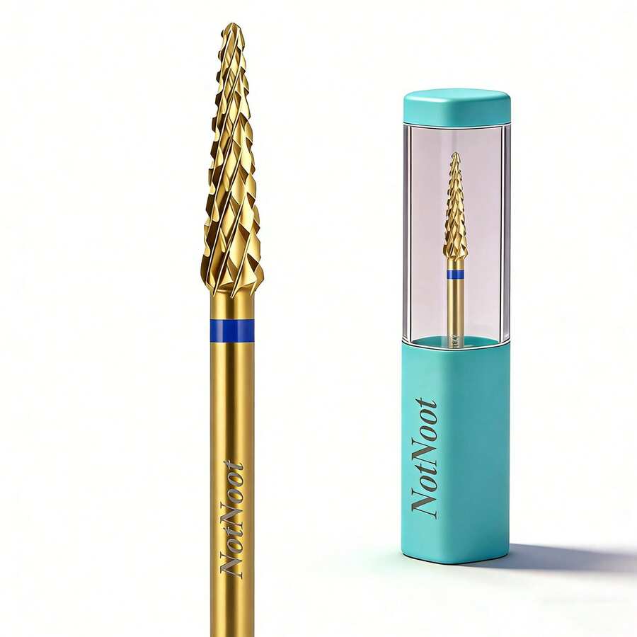 1pc Cuticle Clean Nail Drill Bit 3/32'', Professional Safety Carbide Under Nail Cleaner Nail Bit For Cuticle Dead Skin Nail Prepare, Two Way Rotate, Manicure Nail Salon Supply - Blue - View 1