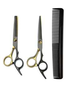 3pcs Professional Hair Clipper And Trimmer Set - Stainless Steel Black Gold Hair Clipper Set With Styling Comb, Ergonomic Design Salon-Grade Home Haircutting Tool, Perfect Gift For Stylists, Hair Enthusiasts, Travelers, Hairdressing Products, Hairdressing Tools, Hairdressing Supplies, Barbers, Hairdressing Accessories, Barbershops, Hairdressing Equipment - Multicolor - View 9
