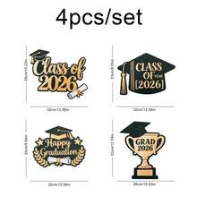 Decoraciones para fiesta de graduación 2026, 1 set de gorra de fieltro, trofeo, pergamino de diploma como accesorios para fotos - graduado - Ver 5