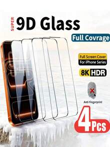 Bộ 4 miếng dán màn hình cường lực chống sốc cho iPhone 17 Pro Max, 17 Air, 17, 16E, 14, 15, 16 Plus, 16 Pro Max, 12, 11 Pro Max và XR. Miếng dán màn hình cường lực phủ toàn màn hình với độ trong suốt cao, chống bám vân tay, độ phân giải cao và độ cứng 9H. Phụ kiện điện thoại thông minh tương thích với ốp lưng. Quà tặng sinh nhật mùa xuân. - Trong sáng - Xem 1
