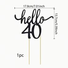 1 chiếc phụ kiện trang trí bánh kem lấp lánh "Hello 30/40/50" - Chúc mừng 30/40/50 năm, trang trí bánh kem tuyệt vời cho tiệc cưới, kỷ niệm. - Xem 15