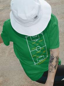 Brazil Team T-Shirt 1994 World Cup Fourth Winning T-Shirt 100% Cotton Unisex Men's Women's Plus Size World Cup - 軍綠色 - 查看 3