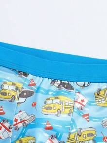 5条装青少年男童汽车印花内裤，柔软舒适青少年三角裤 - 彩色 - 查看 4