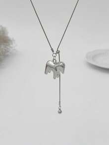 1件波西米亚几何不对称马形吊坠，几何金属球流苏Y型项链，简约奢华休闲风，适合派对、街头风、约会、节日生日等场合，百搭饰品礼品 - 項鍊 - 查看 6