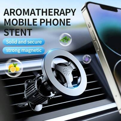 Magnetic Car Air Vent Phone Holder With Built-In Air Freshener, Rotatable Design, Strong Magnet To Securely Hold Phone, Car Accessories