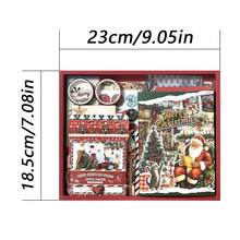 Christmas Series Stationery Gift Set, Happy Christmas Retro Stickers Notebook Memo Pad - 1 Set - View 2