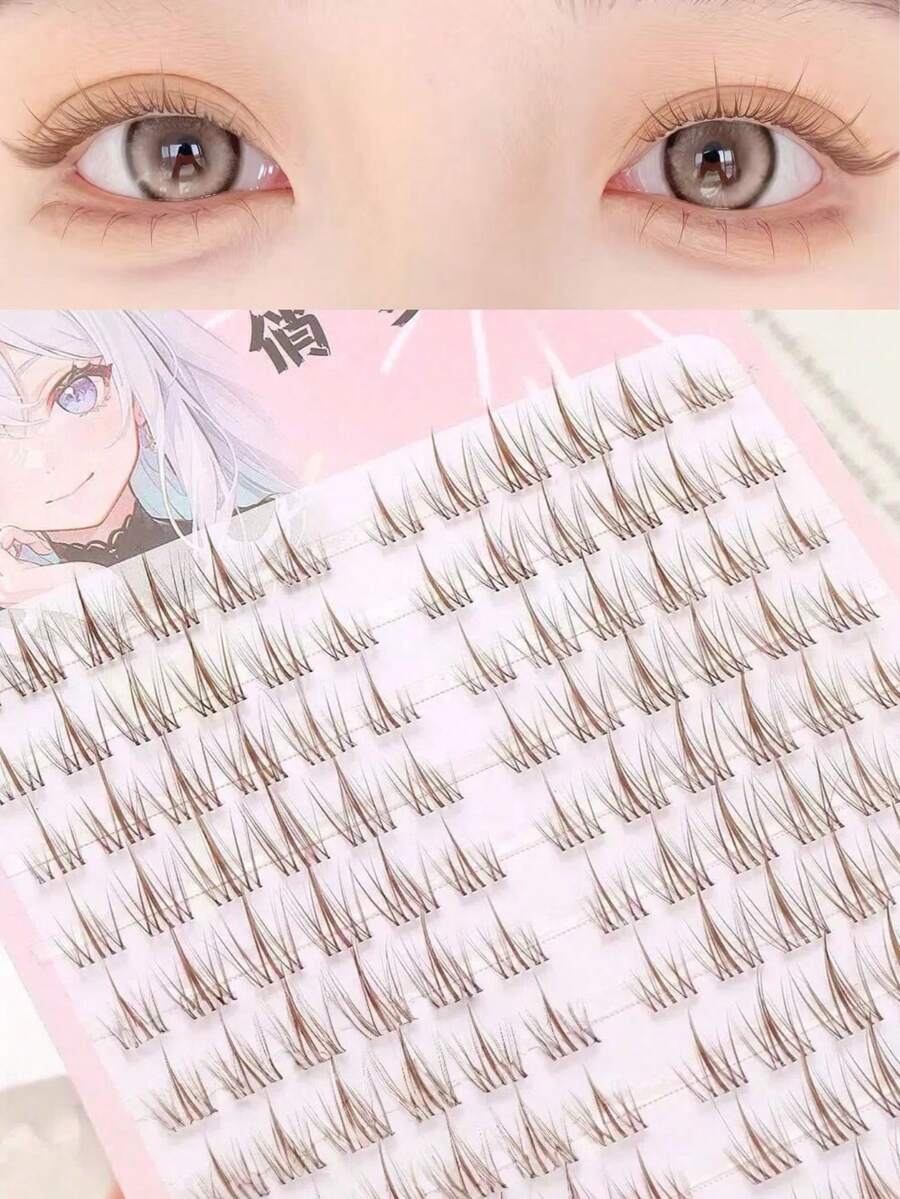 120片棕色透明茎向日葵假睫毛，操作简单，适合女性日常通勤、派对、约会等场合。 - 查看 1