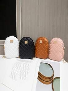 1件装女童时尚绗缝PU斜挎钱包包/单肩包，适合日常出行、节日聚会，是理想的礼物之选。 - 彩色 - 查看 10