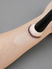 4支装专业化妆刷套装，带礼盒，平头粉底刷，双头设计，三角形刷毛头，用于修容遮瑕。 - 黑色 - 查看 3