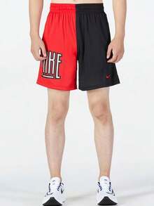 Pantalones cortos de entrenamiento casual Nike para hombre con cordón - Rojo y negro - Ver 1