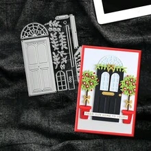 Creative Door And Plant Pot Dies, DIY Scrapbooking Album And Embossing Stencil, Greeting Card Making Tool, Card Paper Cutting Crafts ,Gift Card Making Template Die Cuts. - Silver - View 6