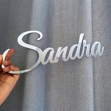 定制亚克力镜面文字，金/银/黑字母个性化墙贴装饰，适用于卧室、客厅、酒吧、俱乐部、书房、更衣室、婚礼、派对背景装饰，独特姓名墙贴艺术，完美的生日和节日礼物，送给家人、朋友、伴侣，情人节、母亲节礼物 - 彩色 - 查看 4