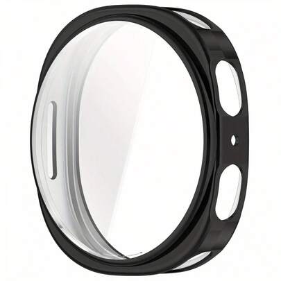 2 piezas Protector de pantalla (Negro), Apto para Galaxy Watch 8 (40mm/44mm) Protector de pantalla de reloj, Hecho de vidrio templado - Antiarañazos, Dureza 9H, Protección de marco de borde completo, a prueba de golpes y resistente a los arañazos, Acento negro transparente, Accesorio de protección de superficie, Protección de reloj inteligente, Estuche protector de reloj de moda, Protección flexible.