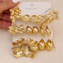 2-8 Pairs Of High-Quality Fashionable Women's Earring Sets, Including Petals, Shells, Bows, And Water Droplet Elements - Elegant Encounter Style, Perfect For Daily Wear, Dates, Parties, Outings, And Gifts (Preferred Gifts: Mothers And Close Friends) - Shape - View 5