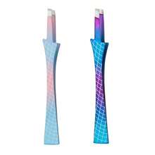 High Precision Stainless Steel Slanted Eyebrow Tweezers, Reusable Ombre Eyebrow Clip, Can Grip Fine Hairs, Pagoda Non-Slip Sandblasted Design, Beauty Makeup Tool, Eyebrow Grooming Tool - Multicolor - View 5