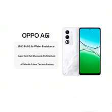 OPPO A6i 6GB+128GB/8GB+128GB/8GB+256GB 云雾白/午夜黑，IP65级防水，超耐用钻石型结构，6000mAh长续航电池，5G智能手机，USB Type-C接口 - 多色 - 查看 1