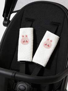 Almohadilla De La Correa Del Cinturón De  Del Asiento Del Automóvil Para Niños, Protector De Cuello En Forma De Oso Y Conejo Con Codigo De Ocho, Unisex - Rosa - Ver 7