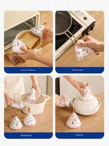 2pcs/4pcs Triangle Heat Resistant Hat, Kitchen Pot Cover Protector, Triangle Pot Handle Sleeve, Pot Holder & Oven Gloves, Heat Resistant - View 4