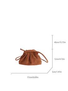 Bolso cruzado en forma de nube mini para mujer, bolso de hombro pequeño de moda coreana, estuche para lápiz labial - Marrón - Ver 5