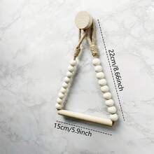 1/2pcs Rustic Style Paperless Tissue Paper & Towel Rack - Natural Wood Bark Bathroom Shelf, Rope & Wooden Ball System, Farmhouse Style Bathroom Accessory (Compatible With Roll Paper), Tissue Box - Multicolor - View 6