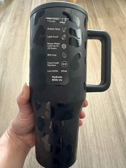 32oz Stainless Steel Vacuum Insulated Travel Mug With Straw Lid, Double Wall Thermal Cup