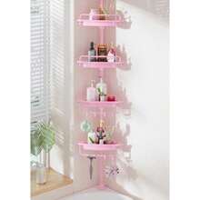 Organizador de Ducha Esquinero Rosa Robusto - Organizador Ajustable de 4 Niveles Acero Inoxidable Resistente a la Oxidación 81-309 Cm - ROSA - Ver 8