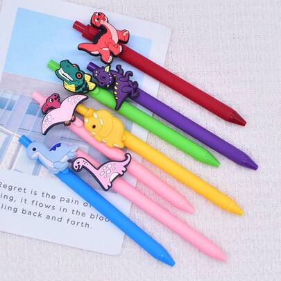 10pcs Creative Cartoon Dinosaur Shaped Neutral Pens, DIY Advertising Signing Pens, Cute Dinosaur Neutral Pens, High-Quality Appearance