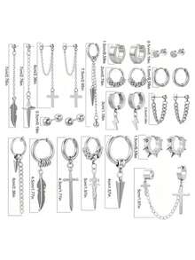 男士耳环 - 27件男士耳環套裝 - 查看 3