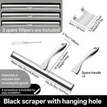 Stainless Steel Glass Wiper Durable Squeegee Shower Cleaner Doors Bathroom Windows - Multicolor - View 11