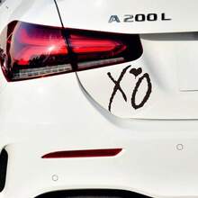 热门汽车贴纸，心形 XO 车贴，适用于后挡风玻璃、侧窗、保险杠、油箱盖，防水防晒，不留残胶 - 哦 - 查看 4