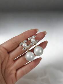 双C珍珠耳环，双C双珍珠耳环，适合女士日常佩戴 - 雙C雙珍珠 - 查看 3