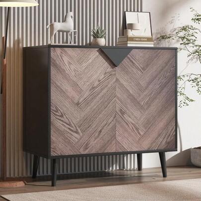 Moderno Armario de Almacenamiento con Estantes y Puertas 31 5 Pulgadas de Pie Libre Mueble para Comedor Sala de Estar y Entrada Diseño Versátil y Gran Capacidad para Necesidades de Almacenamiento