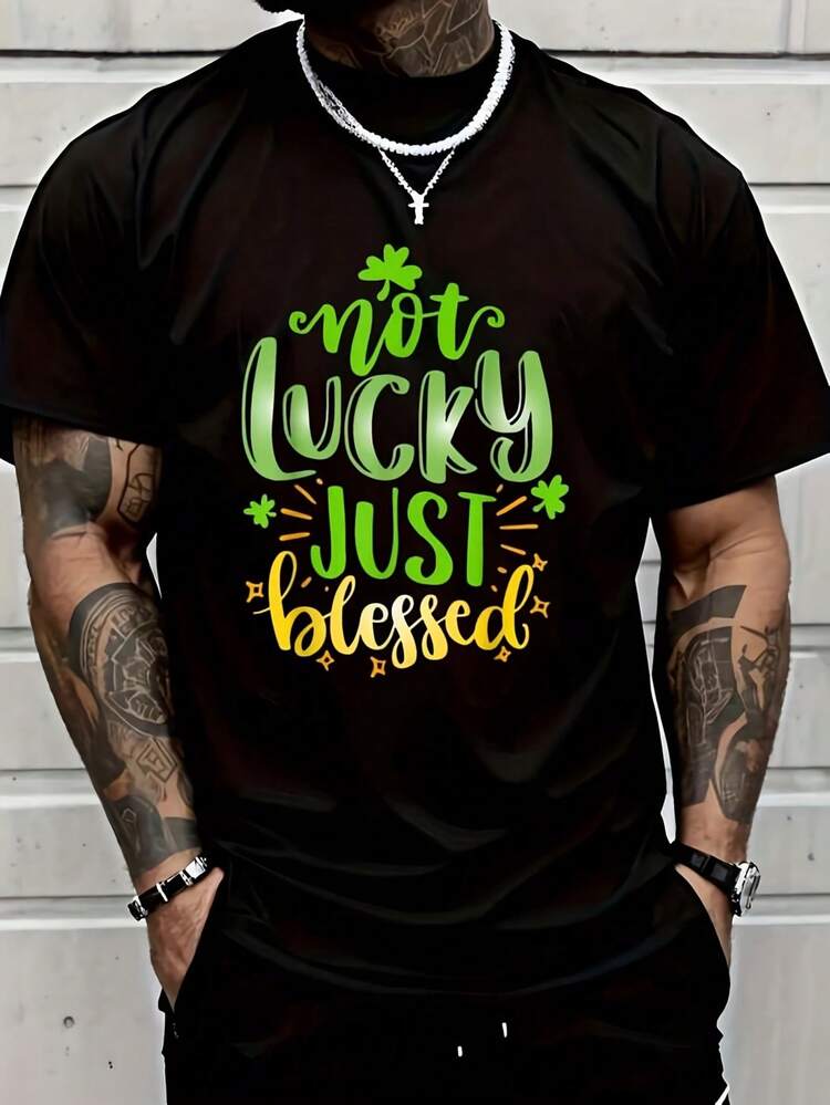 mens t shirt christian st patrick day shamrock not for t t shirt graphic t t shirts breathable sweat wicking and soft suitable for daily commutes lounging at home and casual wear 2026 new years style outfits t shirts, cotton 180gsm, Holiday men's and women's T-shirts as gifts, S-XXXL, black - Negro - Añade 1