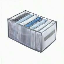 Set Of 3 High-Quality Fabric Storage Boxes For Wardrobes - Featuring Handles, Foldable Drawer Organizers, Transparent Mesh Design, Space-Saving Clothing Storage System, Suitable For Shirts, Pants, Underwear, Socks - Lightweight And Easy To Use - Multicolor - View 3