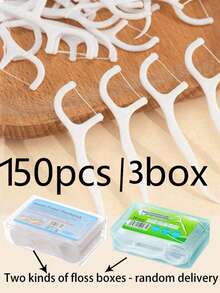 Disposable Dental Flosser,  Floss Picks, High Voltage Plastic Box, Toothpicks - White - View 14