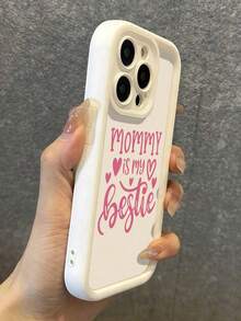 1pc Minimalist Heart & Sentimental Letter Mom Graphic Thick Shockproof Full Coverage Phone Case Suitable For IPhone 11/12/13/14/15/16/17 Pro Max - Multicolor - View 4