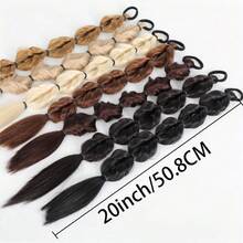 Tóc giả đuôi ngựa kiểu bong bóng được làm từ tóc tổng hợp, có thiết kế lồng đèn chun, phần tóc nối bện kiểu đuôi ngựa chịu nhiệt, phù hợp cho phụ nữ sử dụng hàng ngày. - Nhiều màu - Xem 5