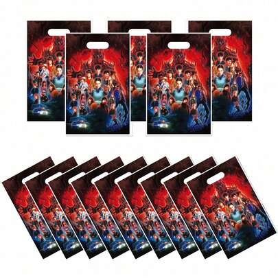 10pcs Theme Gift Bags, Cartoon Party Favor Bags Suitable For Birthday, Halloween Candy Bags [Random Styles]