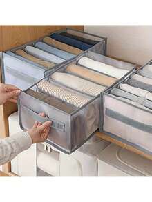 9/7 Compartment Wardrobe Organizer Box, Washable Drawer Storage Box For Underwear, Bedroom Closet Organizer, Home Storage, Suitable For T-Shirts, Pants, Winter Dresses, Blouses, Jumpsuits, Spring Dresses, Minimalist Summer Tops - Multicolor - View 6