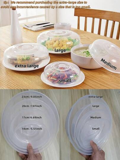 1/2/4/8pcs Thickened Microwave Cover & Food Cover - Universal Splash Proof Lid For Hot Rice, Dishes, Fruit | Microwave , Heat Preservation, Fly Proof | Cuisine Accessories,For Christmas, New Year, Ramadan And Other Festive Occasions Kitchen Tool.(Tip:We Recommend Purchasing The Extra-Large Size To Avoid Any Inconvenience Caused By A Size That Is Too Small.)