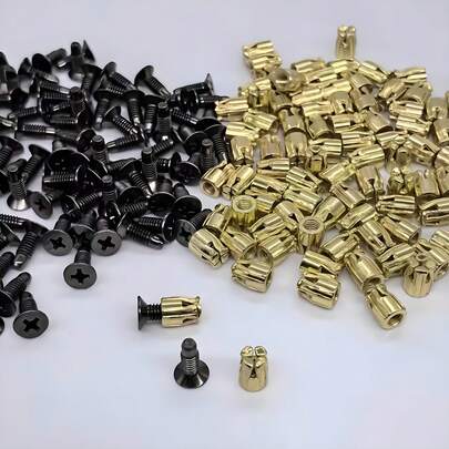 36/80/140 stuks herbruikbare scharnier-expansie-inzetstukken, voorgemonteerde moerenset, M4 voorgemonteerde moeren, reparatieonderdelen voor kastdeurscharnieren, geschikt voor reparatie van deurpaneelbevestigingen, deurbeslag, meubelreparatieset, ingebouwde installatie, klassiek ontwerp, duurzame bevestigingsmiddelen, roestvrije onderdelen, vintage metaal