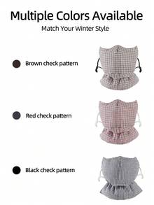 Thick & Large Cotton Face Mask, Outdoor Cycling Windproof Warm Neck Gaiter, Women's Thick Dust-Proof Warm Breathable Mesh Washable Winter Cycling Mask - Multicolor - View 5